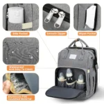 Portable Folding Crib Diaper Bag Multi-Function (حقيبة حفاضات متعددة الوظائف بسرير محمول قابل للطي) - Image 4