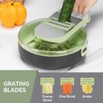 9in1 Vegetable Slicer, Multifunctional Fruit Slicer, Manual Food Grater, Vegetable Grater, Cutter With Container - Image 6