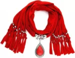 Women Scarf with Necklace Jewellery - Image 2