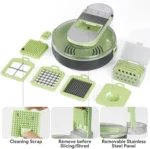 9in1 Vegetable Slicer, Multifunctional Fruit Slicer, Manual Food Grater, Vegetable Grater, Cutter With Container - Image 5