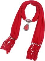 Women Scarf with Necklace Jewellery - Image 3