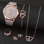 Women's Shiny Quartz Watch Set 6PCS - Image 3