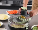 9in1 Vegetable Slicer, Multifunctional Fruit Slicer, Manual Food Grater, Vegetable Grater, Cutter With Container - Image 7