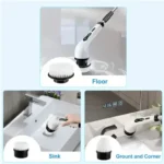 9-in-1 Wireless Multifunctional Electric Cleaning Brush | Model JY-6010 (فرشاة تنظيف كهربائية لاسلكية متعددة الوظائف 9 في 1 | طراز JY-6010) - Image 5